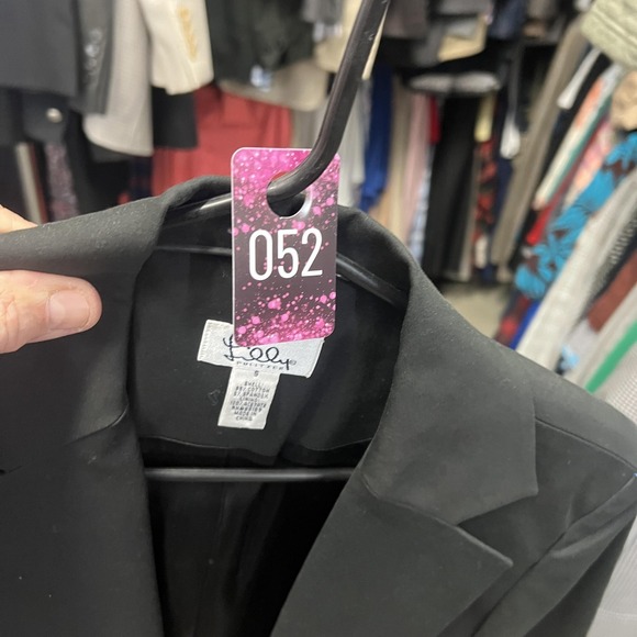 Lilly Pulitzer Blazer Womens 8 Black Tie Waist Jacket Lined Career Work - Picture 14 of 16